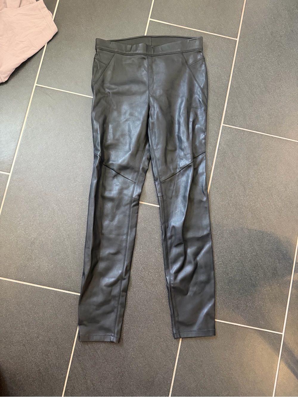 Free People Black Faux Leather Leggings size 26